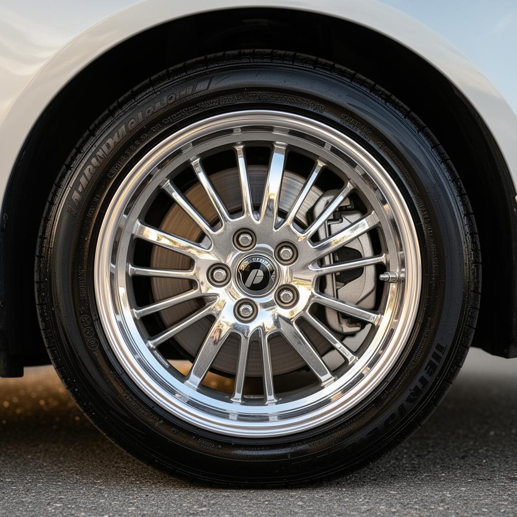 Wheel and tire detail — after detailing